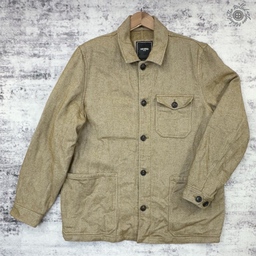 Todd Snyder‎ Herringbone Chore Coat Canyon Brown Tan Men's XL RH# 96689